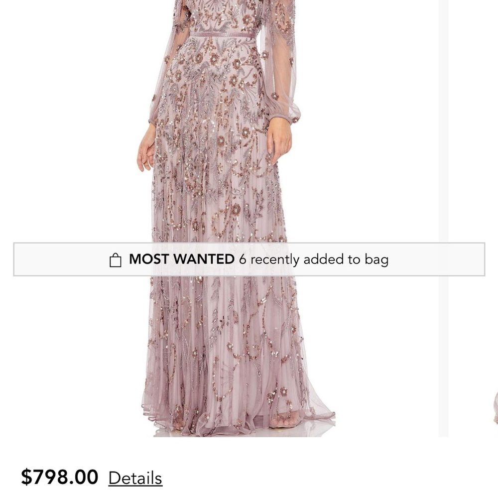 Mac Duggal Embellished Long Sleeve Gown
